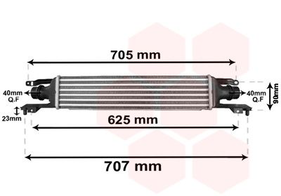 VAN WEZEL tarpinis suslėgto oro aušintuvas, kompresorius 37004420